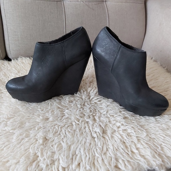 ASH Fuji wedge booties, black leather, size 38.5 - Picture 3 of 8